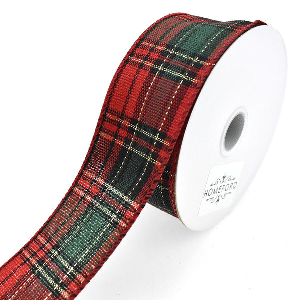 Biltmore Christmas Plaid Wired Ribbon, 1-1/2-Inch, 10-Yard