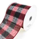 Brushed Buffalo Plaid Wired Ribbon, 4-Inch, 10-Yard