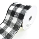 Brushed Buffalo Plaid Wired Ribbon, 4-Inch, 10-Yard