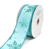 Embossed Snowflake Wired Ribbon, 1-1/2-Inch, 10-Yard