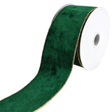 Christmas Velvet and Gold Back Wired Ribbon, 2-1/2-Inch 10-Yard