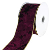 Christmas Velvet and Gold Back Wired Ribbon, 2-1/2-Inch 10-Yard