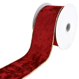 Christmas Velvet and Gold Back Wired Ribbon, 2-1/2-Inch 10-Yard