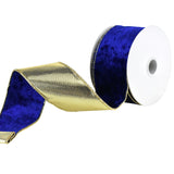 Christmas Velvet and Gold Back Wired Ribbon, 2-1/2-Inch 10-Yard