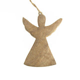 Hanging Wooden Distressed Angel with Wings Christmas Ornament, 4-3/4-Inch