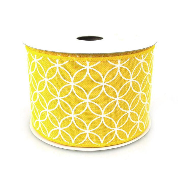 Curved Diamond Canvas Ribbon, 2-1/2-Inch, 10 Yards, Yellow