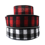 Brushed Buffalo Plaid Wired Edge Ribbon, 2-1/2-Inch, 50-Yard