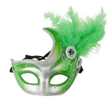 Fancy Feather and Gemstone Accent Mask, 10-1/4-Inch x 6-3/4-Inch