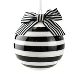 Monochrome Stripes and Dots Christmas Ball Ornaments, 3-1/2-Inch, 2-Piece