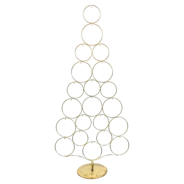 Metal Christmas Tree Hanging Ornament Rack, 42-Inch - Gold