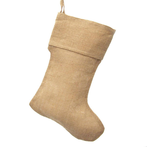 Natural Burlap Plain Christmas Stockings, 24-Inch