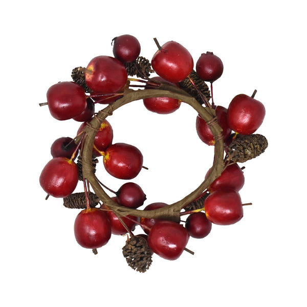 Autumn Apple Branch Candle Ring, 2-1/2-Inch