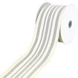 Woven French Stripes Wired Ribbon, 2-1/2-Inch, 10-Yard