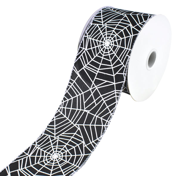 Satin Spider Webs Wired Ribbon, 2-1/2-Inch, 10-Yard