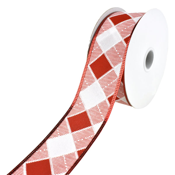 Christmas Bonnie Chex Metallic Wired Edge Ribbon, 1-1/2-Inch, 10-Yard