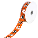 Halloween Argyle Pumpkins Satin Ribbon, 7/8-Inch, 10-Yard - Orange