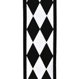 Classic Harlequin Diamonds Satin Ribbon, 5/8-Inch, 10-Yard - Black/White