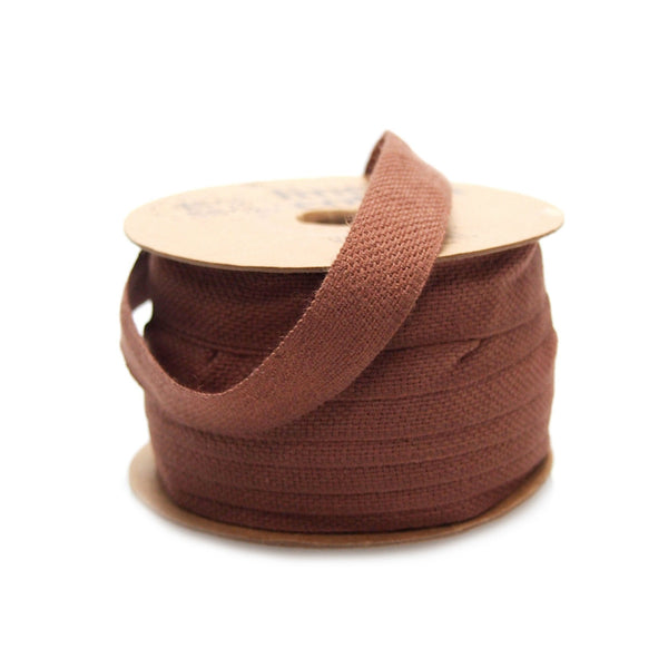 Cotton Linen Fabric Ribbon, 5/8-Inch, 25 Yards, Brown