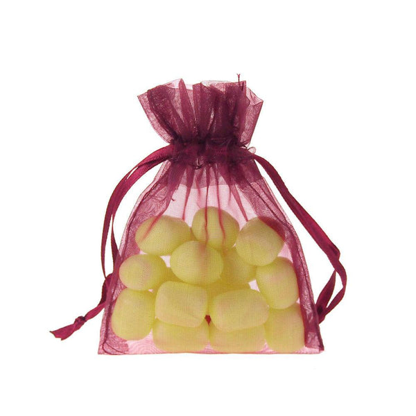 Organza Favor Pouch Bag, 3-Inch x 4-Inch, 12-Count, Burgundy