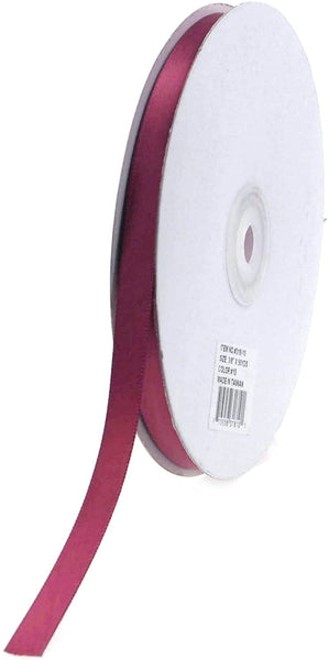 Double Face Satin Ribbon, 1/4-Inch, 50-Yard, Burgundy