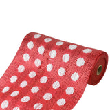 Polyester Polkadot Fabric Mesh, 10-Inch x 10-Yard - Red/White