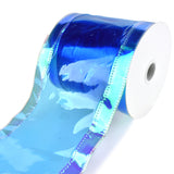 Jelly Plastic Iridescent Edge Neon Wired Ribbon, 4-Inch, 10-Yard