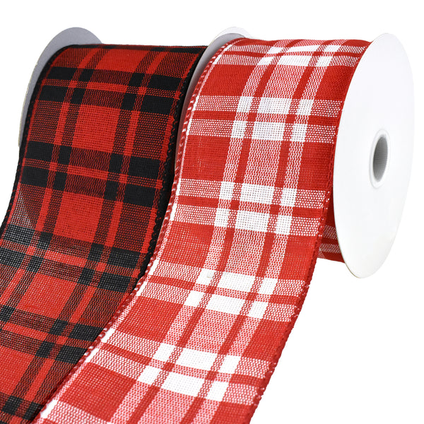 Christmas Woven Josh Plaid Wired Ribbon, 2-1/2-Inch, 10-Yard