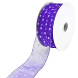 Organza Polka Dots Wired Ribbon, 2-Inch, 50-Yard