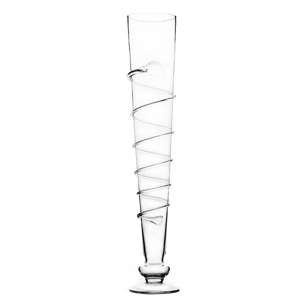 Clear Reversible Swirl Pattern Glass Floral Vase, 24-Inch, 8-Count