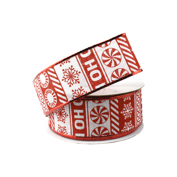 Whimsical Christmas Pattern Wired Ribbon, 1-1/2-Inch, 10-Yard