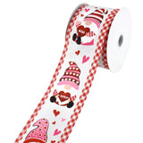 Valentines Day Heart Gnomes Wired Ribbon, 2-1/2-Inch, 10-Yard