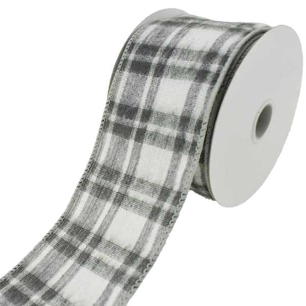 Brushed Josh Plaid Wired Ribbon, 2-1/2-Inch, 10-Yard