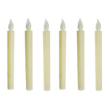 LED Plastic Flickering Taper Candle, Ivory, 8-3/4-Inch, 6-Count