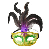 Fancy Feather Masquerade Mask, 7-Inch x 3-1/4-Inch