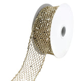 Christmas Dazzling Glitter Chunk Netting Wired Ribbon, 1-1/2-Inch, 10-Yard