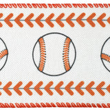 Baseball Stitched Edge Wired Ribbon, 2-1/2-Inch, 10-Yard