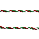 Christmas Glittered Wire Cording, 1/8-Inch, 10-Yard - Red/Green/White