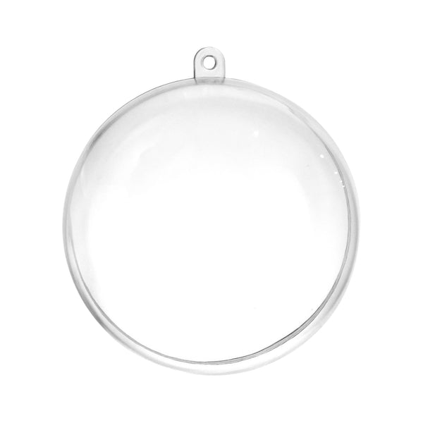 Clear Acrylic Fillable Christmas Ball Ornament, 4-Inch