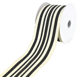 Woven French Stripes Wired Ribbon, 2-1/2-Inch, 10-Yard