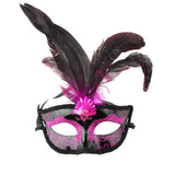 Fancy Feather Masquerade Mask, 7-Inch x 3-1/4-Inch