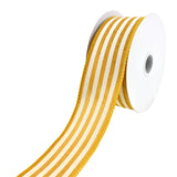 Cabana Stripes Faux Linen Wired Ribbon, 1-1/2-Inch, 10-Yard