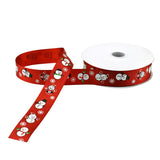 Christmas Snowmen Friends Satin Ribbon, 7/8-Inch, 10-Yard - Red