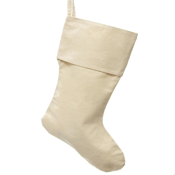 Natural Canvas Plain Christmas Stocking, 24-Inch