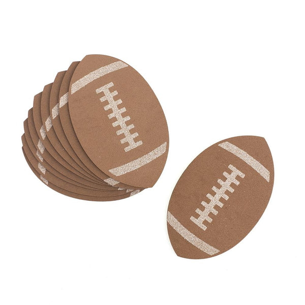 Football Foam Glittered Cutouts, 5-Inch, 10-Count