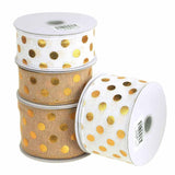 Embossed Dots Soft Canvas Ribbon Wired Edge, 10 Yards