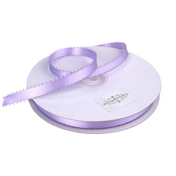 Picot-edge Double Face Satin Ribbon, Lavender, 3/8-Inch, 50 Yards