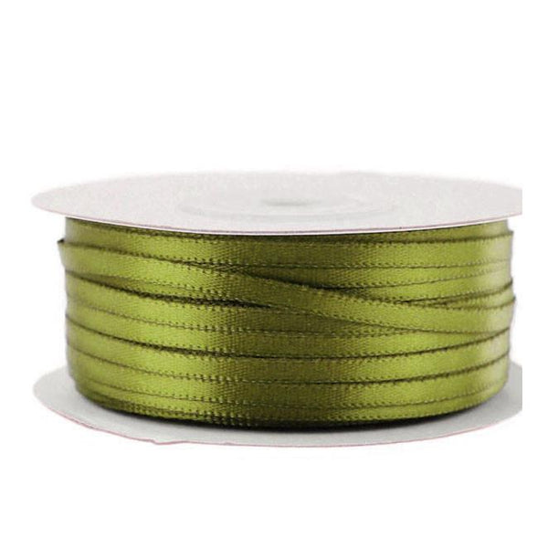 Double Faced Satin Ribbon, 1/8-inch, 100-yard, Moss Green