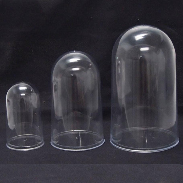 Plastic Dome Display Case w/ Clear Base, 7-1/2-inch, Large