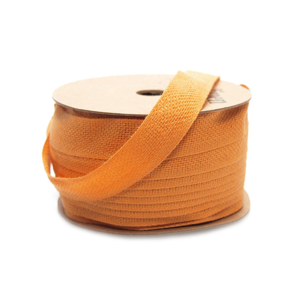 Cotton Linen Fabric Ribbon, 5/8-Inch, 25 Yards, Orange