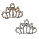 Rhinestone Princess Tiara Brooch Pin, 1-1/4-Inch